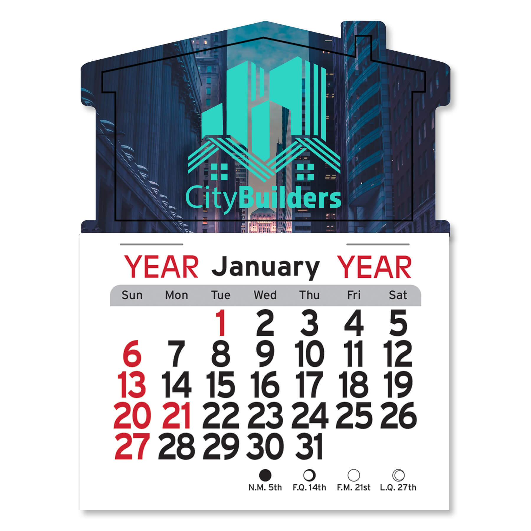 1031            - Adhesive Peel-N-Stick® Calendar - House                               